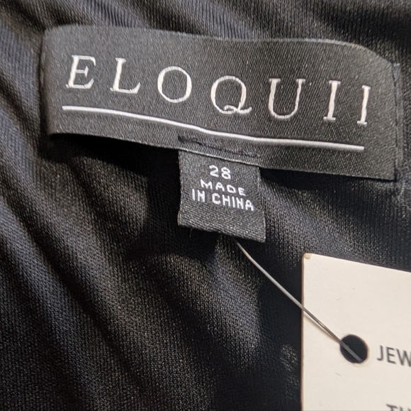 🖤 Eloquii Black Metallic Cutout Midi Dress Size 28 - Picture 2 of 9